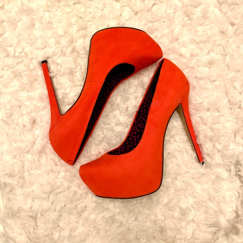 ‼️SOLD‼️ ORANGE JESSICA SIMPSON PLATFORM HEELS